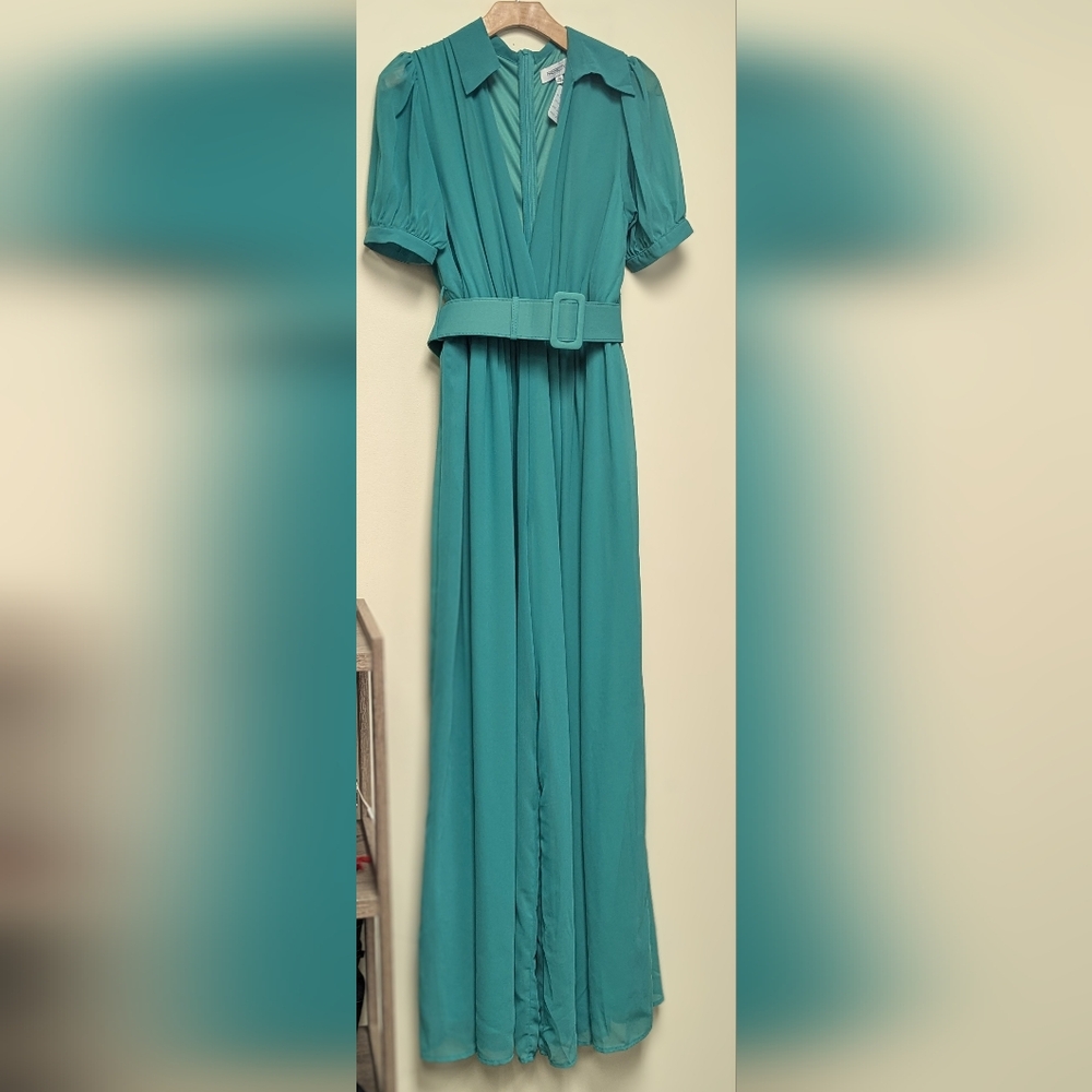 Faeriesty womens wide leg jumper mint green sz LG zip up back
